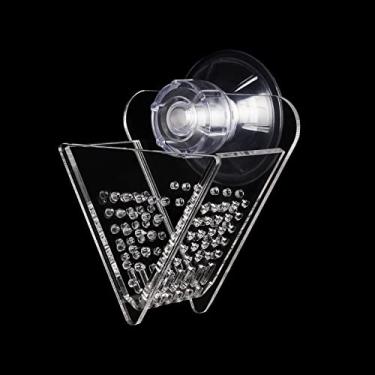 Imagem de Weaverbird cone vermelho verme alimentador acrílico em forma de V camarão peixe copo de alimentação com ventosa