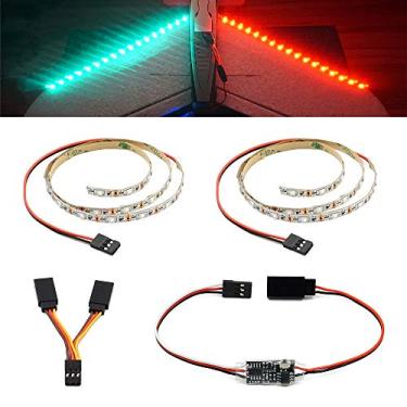 Imagem de elechawk Faixa de luz LED com controle remoto para avião de asa fixa RC avião voador AR Wing Drone