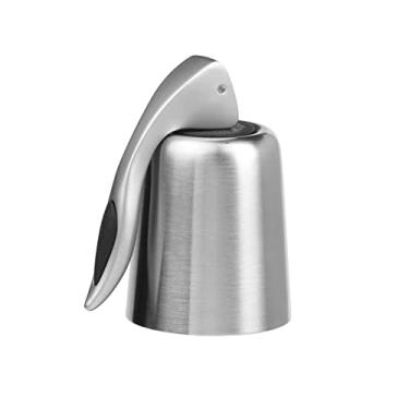 Imagem de OGGI Rolha de garrafa – Ideal para champanhe e espumante, conjunto de topo de vinho de aço inoxidável – Rolhas elegantes para guardar vinho com alavancas herméticas seladoras de vinho, aço inoxidável