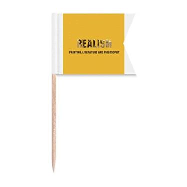 Imagem de Critical Pessimism Modernismo Bandeiras de palito de dente Marcação de rotulagem para Bolo de Festa Prato de Queijo