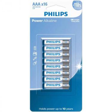 Imagem de Pilhas Alcalinas Aaa Blister Com 16 Unidades Lr03p16b/59 - Philips