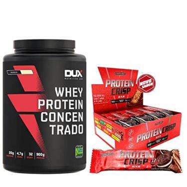 Imagem de Whey Protein Concentrado Pote (900G) - Sabor Cappuccino, Dux Nutrition + Protein Crisp Bar - 12 Unidades 45g Cookies And Cream IntegralMedica