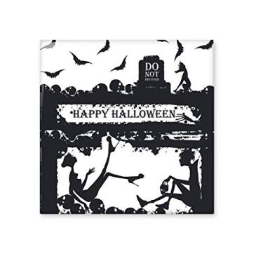 Imagem de Azulejo de cerâmica de fantasma humano de corvo de Halloween brilhante decalque de pedra adornada de tijolo vitrificado