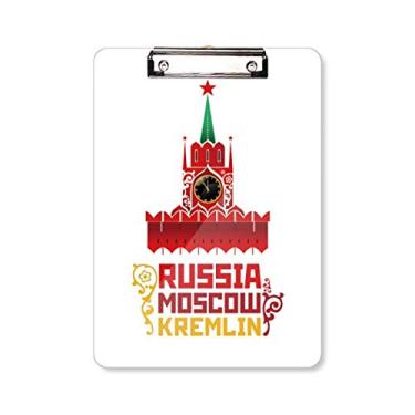 Imagem de Rússia Moscow Kremlin Padrão Prancheta Pasta Bloco de Escrita Placa de Apoio A4