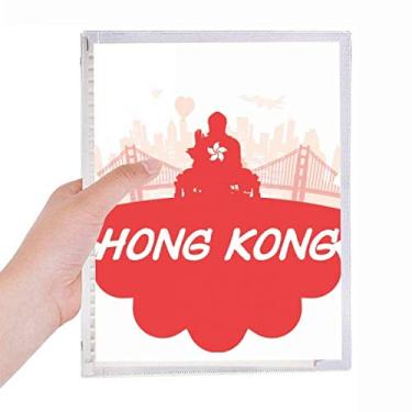 Imagem de Caderno de folhas soltas China Hongkong Red Outline Recarregável Diário Papelaria
