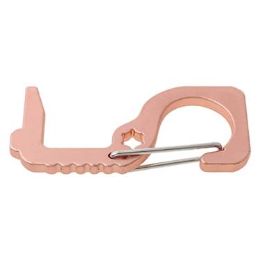 Imagem de Abridor de porta sem contato Porta-chaves de latão portátil para abrir portas Pressione o botão do elevador para evitar contato, H