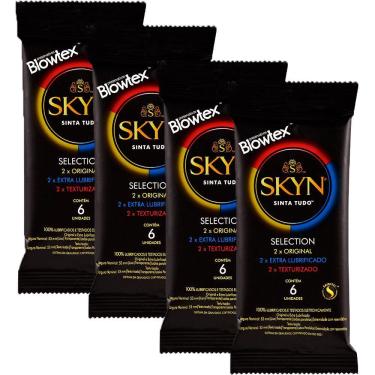 Imagem de Kit 4 Pacotes Preservativo SKYN Selection C/ 6 Unidades Cada