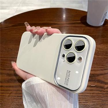 Imagem de Capa de proteção para câmera de janela de vidro temperado Candy Color para iPhone 14 13 12 13Pro Max Tampa à prova de choque de silicone líquido, T2, para iPhone 14