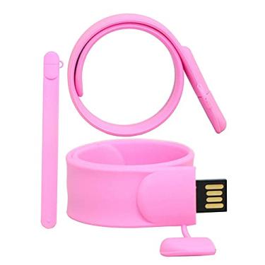 Imagem de Flash Drive em forma de pulseira de 16 GB USB Flash Drive Memory Stick Thum Drive USB Flash Disk U Pen Drive USB Disk Pen Drive USB Flash Memory Storage USB Stick PenDrive (rosa)