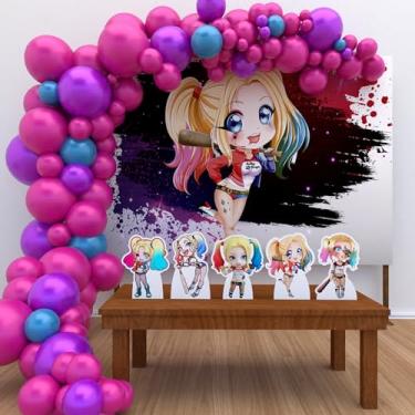Imagem de Kit Decoração Festa de Aniversário Infantil Arlequina Desenho