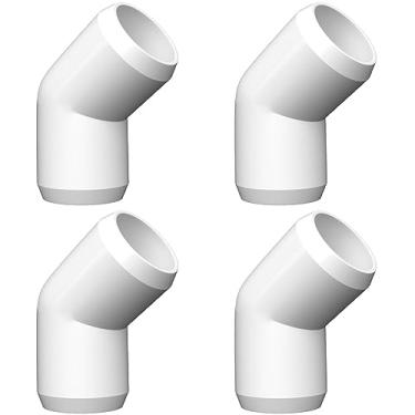 Imagem de letsFix Acessórios de PVC de 3,8 cm de 45 graus, cotovelo de PVC 3,8 cm para tubo de PVC SCH40, acessórios de tubos de PVC resistentes a UV para projetos de PVC DIY, grau de mobiliário [pacote com 4]