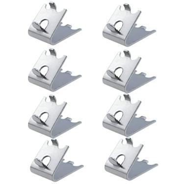 Imagem de TAODAN 8 peças de suporte de prateleira de refrigerador de congelador de aço inoxidável clipe de prateleira de reposição para prateleira de freezer clipes de fivelas quadradas para geladeira
