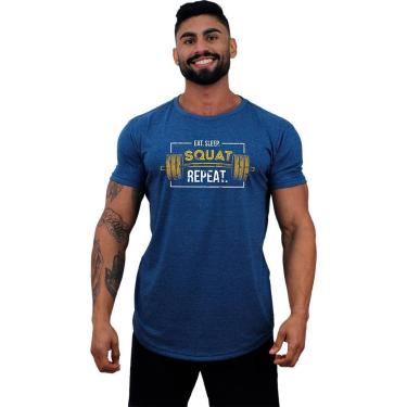 Imagem de Camiseta Longline MXD Conceito Eat Sleep Squat Repeat Masculina-Masculino