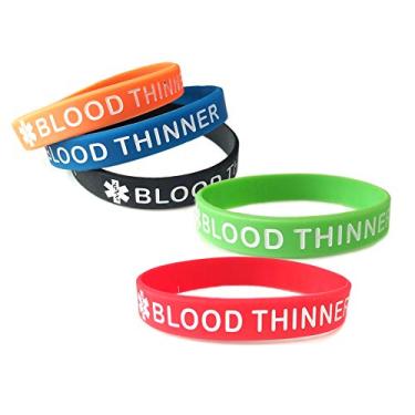 Imagem de JOYID Blood THINNER Pulseira de emergência para diabéticos tipo 1/2 de borracha com alerta médico, 7.8, Silicone, Sem Pedra Preciosa
