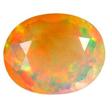 Imagem de 1,95 ct AAA+ Qualidade da pedra preciosa corte oval (11 x 9 mm) opala arco-íris não aquecida genuína e extraída da pedra preciosa solta da Terra