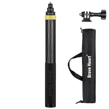 Imagem de Brave Heart Bastão de selfie invisível estendido de 3 m para câmeras de ação Insta360 X5 X4 Insta 360 x5 x4 X3 ONE RS/X2/R/X para acessórios DJI OSMO 360 (14 a 299.7 cm) (dourado)