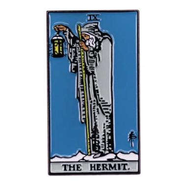 Imagem de Crachá esmaltado The Hermit Tarot Card Fortune Teller Goth 3,6 cm, 1.4 inches tall, esmalte, Esmalte