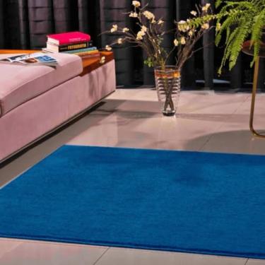 Imagem de Tapete 150x150 Quadrado Jeans Classic Comercio Escritório Toque Macio Sala