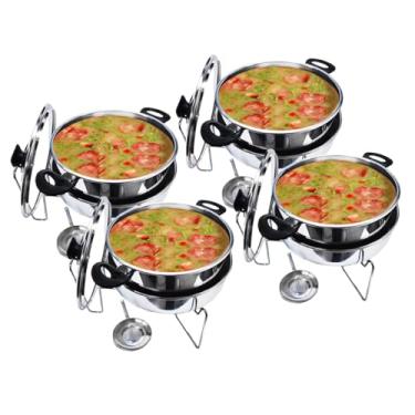 Imagem de Rechaud Alumínio Panela Para Banho Maria Redondo 5 Litros para Festas Buffet Restaurante (4)