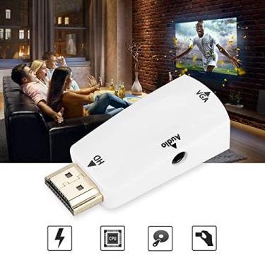 Imagem de Adaptador Conversor Hd 1080p Fêmea para Vga Fêmea Com Cabo de Saída de áudio de 3,5 Mm Conversor de Adaptador para Vga Preto Com Cabo de Entrada de áudio de 3,5 Mm para