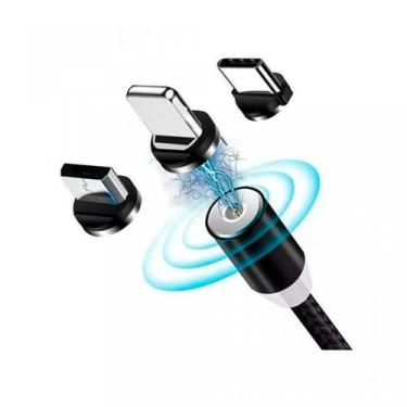 Imagem de Cabo carregador magnetico 3 em 1 Micro Usb Tipo C Lightning - Orizom