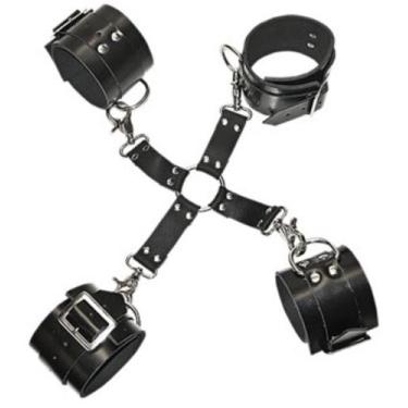 Imagem de Conjunto Restritor em X AL022 Couro Legítimo - Blood Art