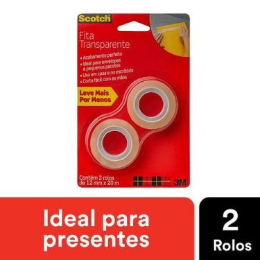 Imagem de Fita Adesiva Transparente 3M SCOTCH 12MM X 20M 2 Unidades
