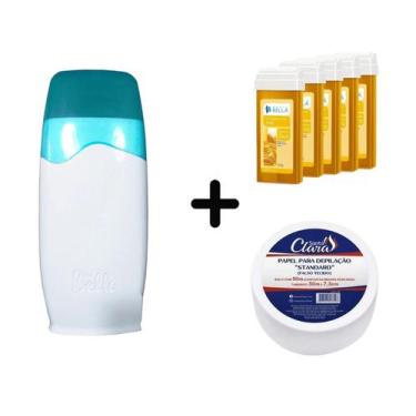 Imagem de Aparelho Roll On Depil Bella + 5 Ceras Refil + Papel Perlon