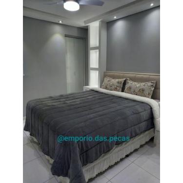 Imagem de Coberdrom de Sherpa Pele de Carneiro Queen Cinza - Têxtil Casa