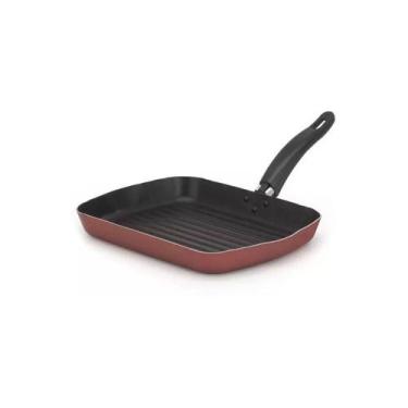 Imagem de Frigideira Grill Antiaderente Techflon de Fácil Limpeza - Nacional