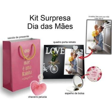 Imagem de Kit Surpresa Porta Retrato Espelho de Bolsa Chaveiro e Sacola - FreeC,