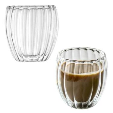 Imagem de Xicara Com Fundo Duplo Sem Alça Vidro Borosilicato 80ml 2 Pçs - Lyor, 