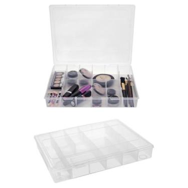 Imagem de Kit 2 Caixas Organizadoras Multiuso 12 Div Transparente G - Jaguar