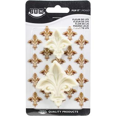 Imagem de JEM Pop It – Molde em forma de flor de lis para decoração de bolos, tamanhos pequenos e grandes, conjunto de 2