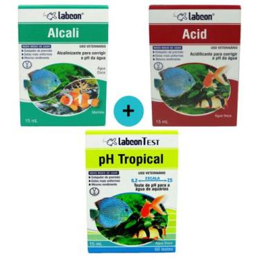 Imagem de Kit 1 Labcon Alcali 15ml + 1 Labcon Acid 15ml + 1 Labcon PH Tropical 1