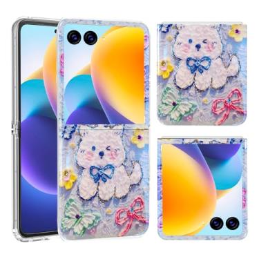 Imagem de Fourmor Capa para celular Motorola Razr Plus 2024/Razr 2024 - Capa protetora estilo pintura a óleo com pintura a óleo epóxi azul diamante para Motorola Razr 50/50 Ultra capa de telefone para Moto Razr