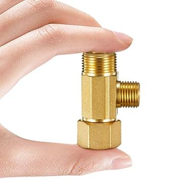Imagem de Divisor adaptador de linha de água de latão para geladeira, válvula de linha de suprimento de geladeira para máquina de gelo com encaixe de compressão de 1/4 (1/10.2 cm-3/20.3 cm-3/20.3 cm, 1 peça)