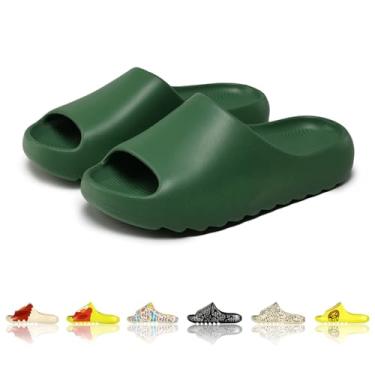 Imagem de Chinelos masculinos e femininos com almofada de espuma vinílica acetinada com estampa fofa de desenho animado antiderrapante bico aberto para banheiro, casa, spa, academia, casa, sapatos macios e