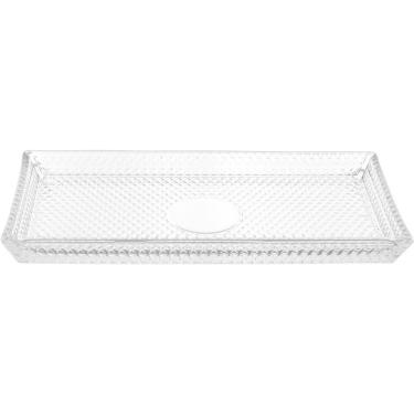 Imagem de Prato Retangular Home&co Vidro 2x28x14cm Transparente Bandeja Para Servir