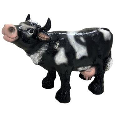 Imagem de Escultura Decorativa de Jardim Vaca Realista em Resina 24cm - LZ Decor