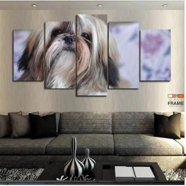 Imagem de Quadros Decorativos Cachorro Shih-tzu 63x130mt em Tecido - Wall Frame