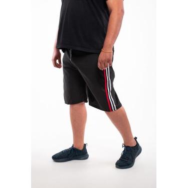 Imagem de Bermuda Tactel Plus Size Short Masculino Bolso Traseiro  - Ben20, Pret