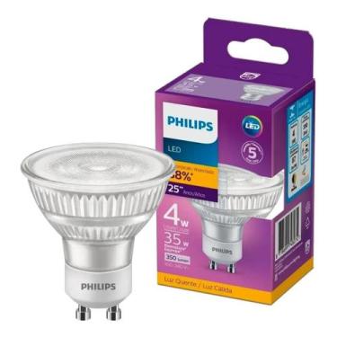 Imagem de Kit 35 Lâmpada Led Dicroica 4w 350lm Gu10 Bivolt Philips, 110V/220V, B