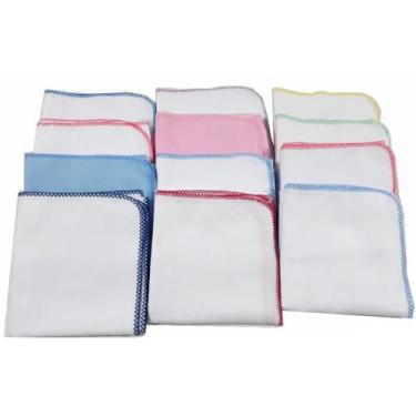 Imagem de Cueiro Bebê Flanelado Liso 80x80cm Com Crochê - Dugu, Neutro