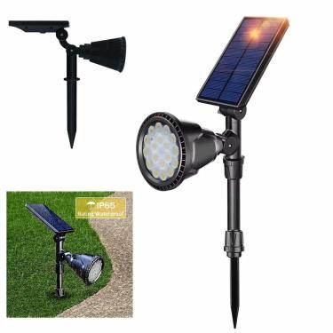 Imagem de Luminaria Solar Arandela Espeto LED Spot Sensor Presença Movimento Angulo Ajustavel Jardim Parede Quintal Entrada Garagem Arbusto Caminho Iluminaçao