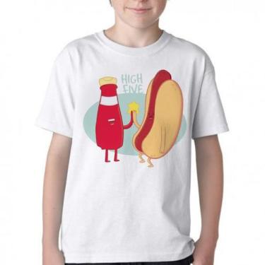 Imagem de Camiseta Infantil ou adulto Salsicha hot dog cachorro quente Blusa Cri