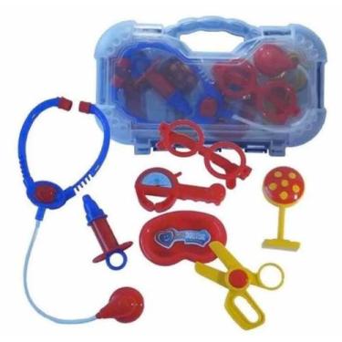 Imagem de Maleta Kit Medico Brinquedo Doutor Cor Azul Crianças - Pakitoys