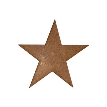Imagem de Aplique Decorativo Estrela 5,5x5 Kit 6un Mdf Madeira - ATACADÃO DO ART
