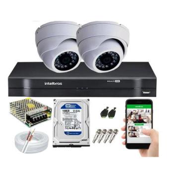 Imagem de Kit CFTV 2 Câmeras HD 700p C/Hd 160GB - Intelbras