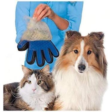 Imagem de  Luva Escova Banho E Tira Pelos Pets Cães  Gatos - BCS